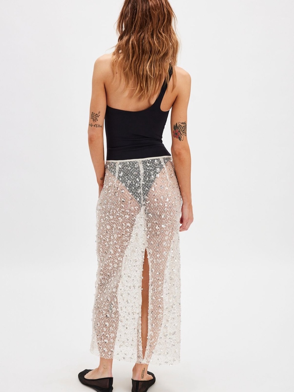 Free People Frost Bite Sheer Maxi Skirt- size Large - Picture 2 of 10